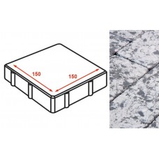 Плита тротуарная Готика Granite FINERRO, квадрат, Диорит 150*150*80 мм