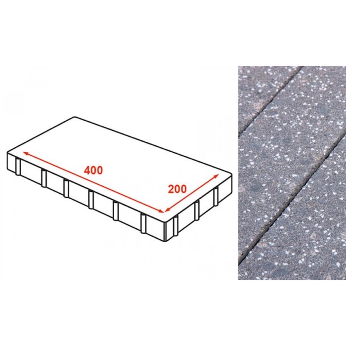 Плита тротуарная Готика Granite FINERRO, Ильменит 400*200*80 мм