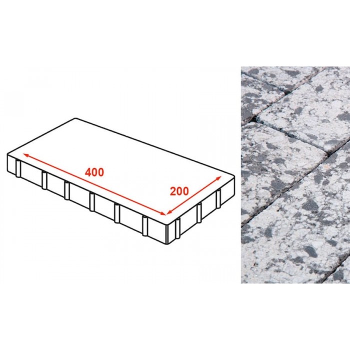 Плита тротуарная Готика Granite FINERRO, Диорит 400*200*80 мм