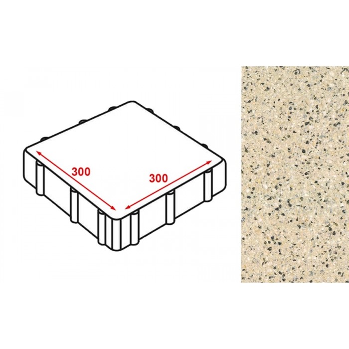 Плита тротуарная Готика Granite FERRO, Жельтау 300*300*80 мм