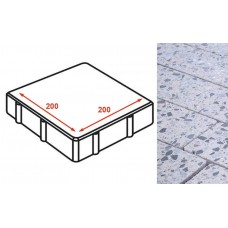 Плита тротуарная Готика Granite FINERRO, квадрат, Грис Парга 200*200*80 мм