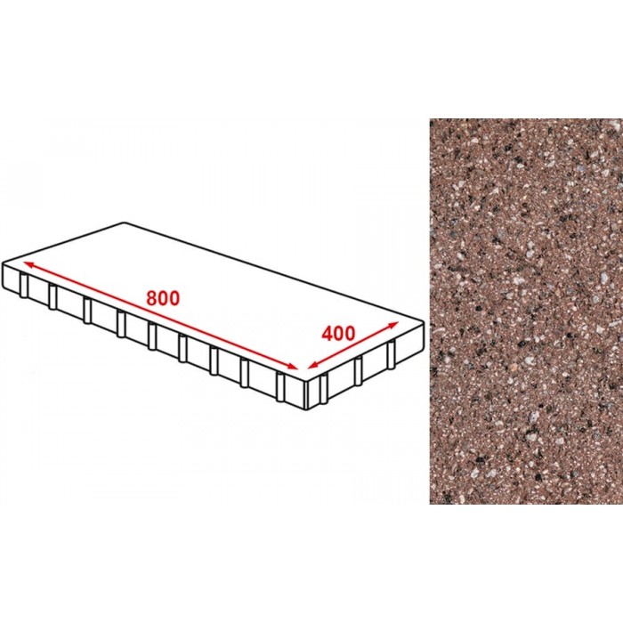 Плита тротуарная Готика Granite FERRO, Емельяновский, 800*400*80 мм