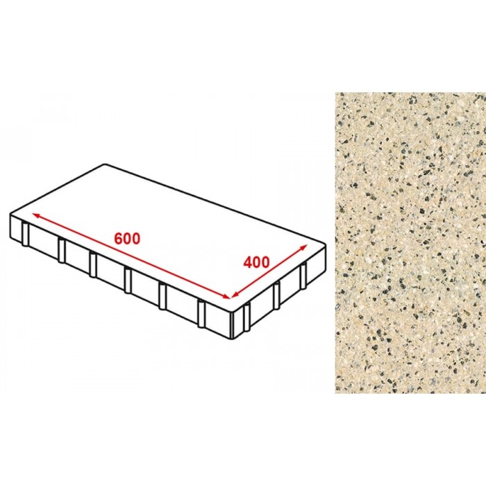 Плита тротуарная Готика Granite FERRO, Жельтау 600*400*60 мм