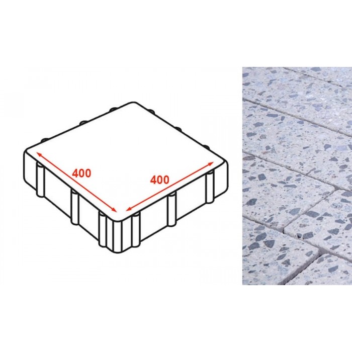 Плита тротуарная Готика Granite FINERRO, Грис Парга 400*400*80 мм