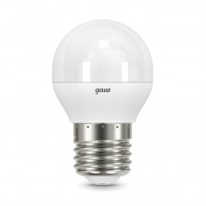 Лампа светодиодная LED E27, шар G45, 9.5Вт, 4100К, хол. белый свет