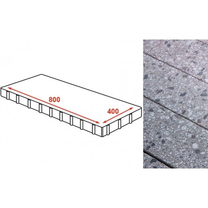 Плита тротуарная Готика Granite FINERRO, Галенит 800*400*80 мм