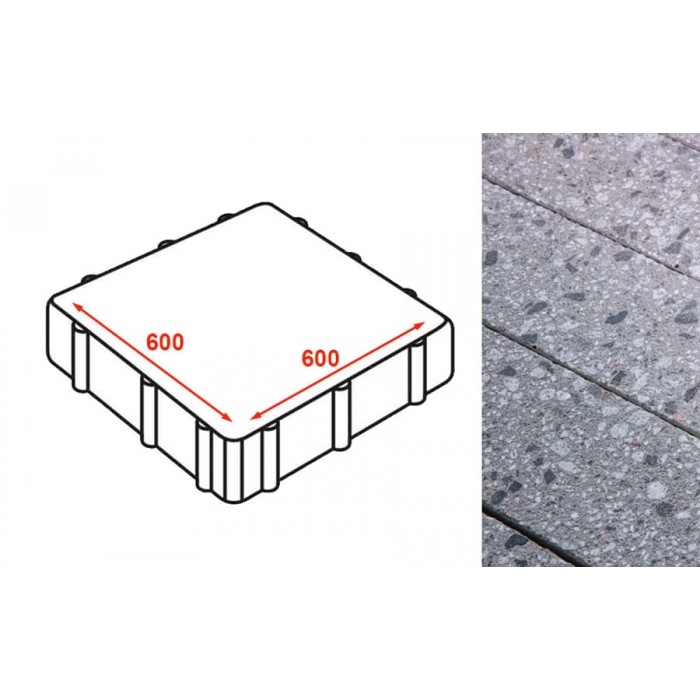 Плита тротуарная Готика Granite FINERRO, Галенит 600*600*80 мм