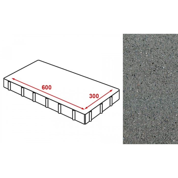 Плита тротуарная без фаски Готика Granite FERRO, Исетский 600*300*60 мм
