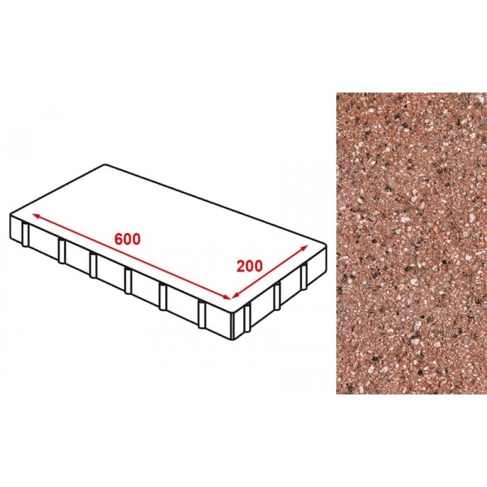 Плита тротуарная Готика Granite FERRO, Емельяновский 600*200*80 мм