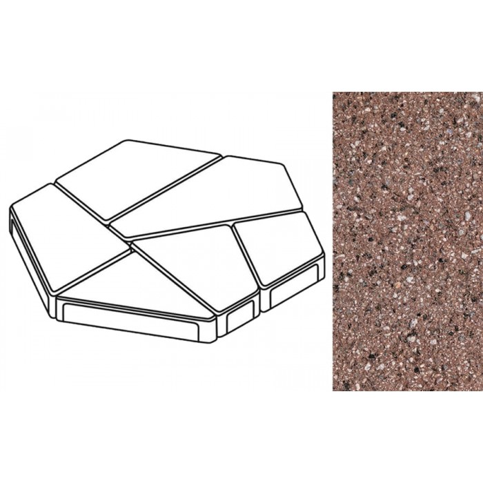 Плита тротуарная Готика Granite FERRO, полигональ, Емельяновский, 893*780*80 мм