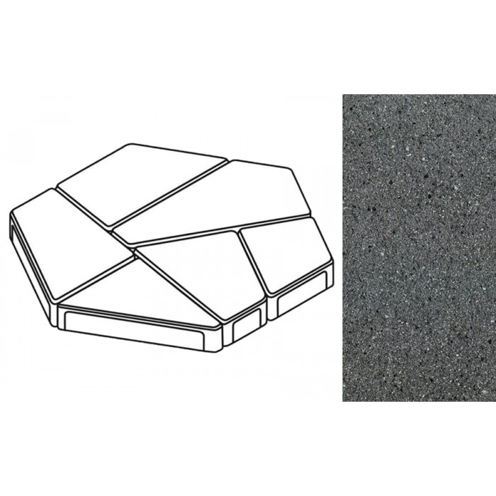 Плита тротуарная Готика Granite FERRO, полигональ, Исетский, 893*780*80 мм