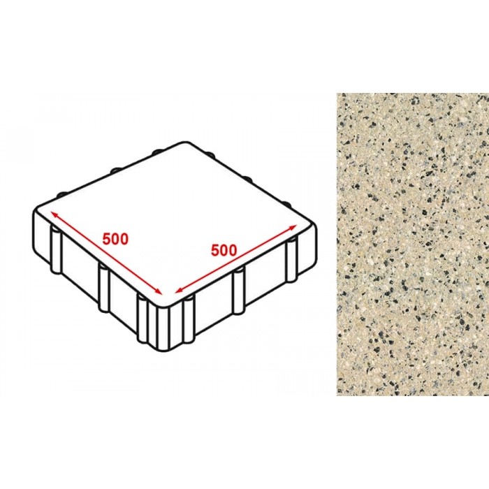 Плита тротуарная Готика Granite FERRO, Жельтау 500*500*80 мм