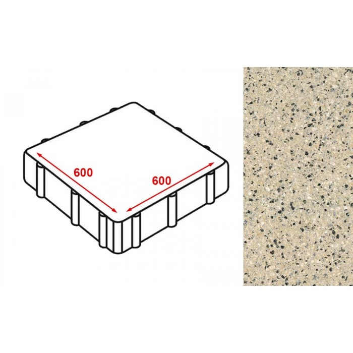 Плита тротуарная Готика Granite FERRO, Жельтау 600*600*80 мм