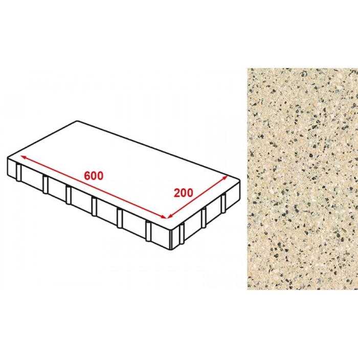 Плита тротуарная Готика Granite FERRO, Жельтау 600*200*60 мм