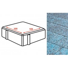 Плита тротуарная Готика Granite FINERRO, квадрат, Азул Бахия 100*100*80 мм