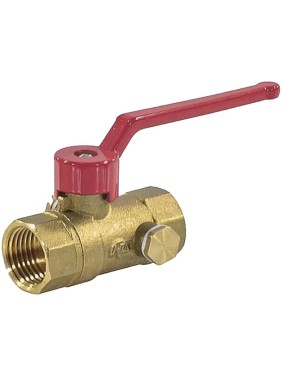Кран латунный шаровой DN 15 PN 16 с дренажными патрубками G1/2'' муфта-муфта рычаг Пензапромарматура