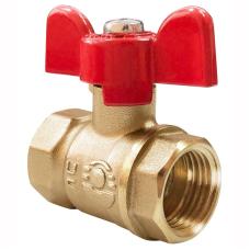 Кран латунный шаровой Valfex Optima.217.L0B1 11Б27фт1М DN 15 PN 25 муфта-муфта бабочка