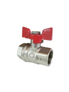 Кран латунный шаровой ValfexPremium.217.NB1 усиленный Н 11Б27фт1М DN 15 PN 63 никелированный муфта-муфта бабочка