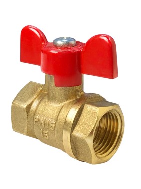 Кран латунный шаровой Valfex.217.LB1 11Б27фт1М DN 15 PN 40 муфта-муфта бабочка