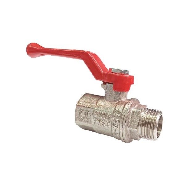 Кран латунный шаровой Valfex Premium.214.NR1.012 усиленный Н 11Б27фт1М DN 20 PN 40 никелированный рычаг муфта-штуцер