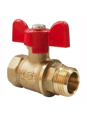Кран латунный шаровой Valfex Optima.218.L0B1 11Б27фт1М DN 15 PN 25 муфта-штуцер бабочка
