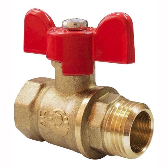 Кран латунный шаровой Valfex Optima.218.L0B1 11Б27фт1М DN 15 PN 25 муфта-штуцер бабочка