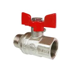 Кран латунный шаровой Valfex Premium.218.NB1 усиленный Н 11Б27фт1М DN 15 PN 63 никелированный муфта-штуцер бабочка