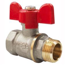 Кран латунный шаровой Valfex Optima.218.NLB1 11Б27фт1М DN 20 PN 25 никелированный муфта-штуцер бабочка