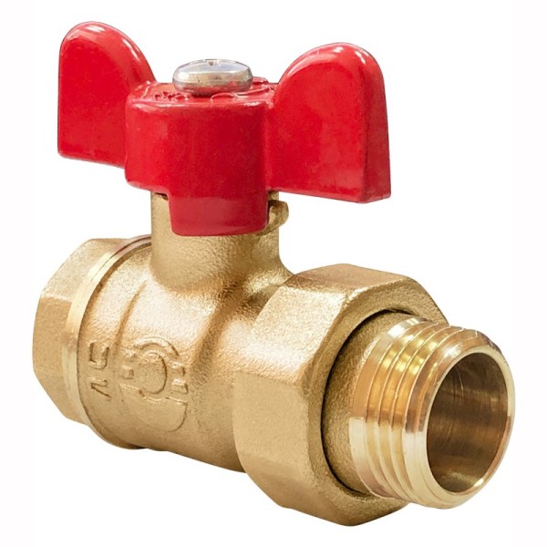 Кран латунный шаровой Valfex Optima.227.L0B1 11Б27фт1М DN 15 PN 25 американка бабочка