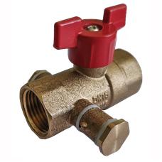 Кран латунный шаровой DN 20 PN 16 с дренажными патрубками G3/4'' муфта-муфта бабочка Пензапромарматура