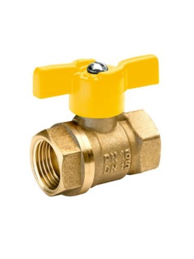 Кран латунный шаровой газовый 11Б27п DN25 PN40 бабочка муфта-муфта БАЗ Standart