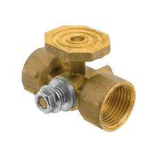 Кран латунный шаровой 11Б18бк(ф)2 DN 15 PN 16 под манометр G1/2''хG1/2'' с контрольным фланцем муфта-муфта без рычага Пензапромарматура