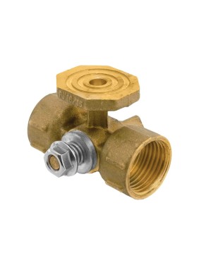 Кран латунный шаровой 11Б18бк(ф)2 DN 15 PN 16 под манометр G1/2''хG1/2'' с контрольным фланцем муфта-муфта без рычага Пензапромарматура