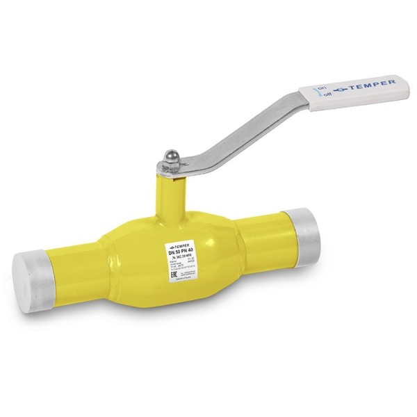 Кран стальной шаровый DN 32- 25 PN 40 260мм сандартнопроходной приварной газовый Temper