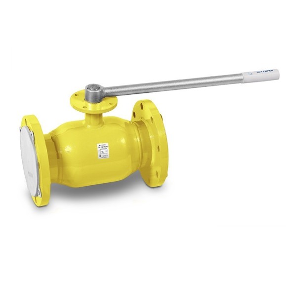 Кран стальной шаровый DN 15-10 PN 40 130мм газовый сандартнопроходной фланцевый Temper Кран стальной шаровый DN 15-10 PN 40 130мм газовый сандартнопроходной фланцевый Temper