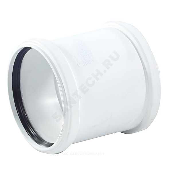 Муфта PP-H двухраструбная бесшумная белая Дн 110 б/нап Rehau 11214941001