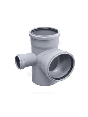 Крестовина PP-H 2-плоскостная левая серая HT HTEDL Дн 110х110х50х87гр б/нап в/к Ostendorf 115950