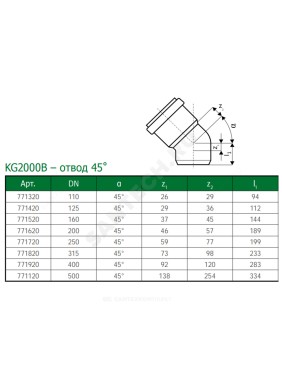 Отвод зелёный PP-MD KG2000 KG2000B Ostendorf