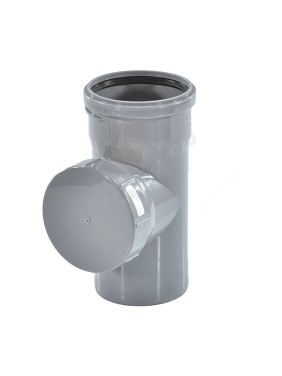 Ревизия круглая крышка, резьбовая серая PP-H BASE VALFEX