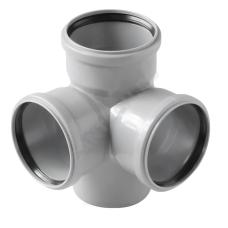 Крестовина PP-H 2-плоскостная серая BASE Дн 110х110х110х87,5гр б/нап в/к VALFEX 28110110