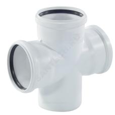 Крестовина PP-H 1-плоскостная бесшумная белая RAUPIANO PLUS Дн 110х110х110х87гр б/нап в/к Rehau 11215541001