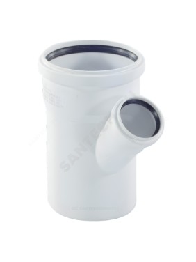 Тройник PP-H переходной бесшумный белый RAUPIANO PLUS Дн 110х50х45гр б/нап в/к Rehau 11213041001