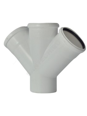 Крестовина PP-M 1-плоскостная бесшумная белая Дн 110х110х110х45гр б/нап в/к RTP (РосТурПласт) 24763