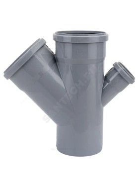 Крестовина PP-H 1-плоскостная серый BASE Дн 110х110х50х45гр б/нап в/к VALFEX 27111150