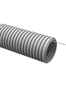 Труба гофрированная ПВХ d20мм с протяжкой сер. ELASTA (уп.50м) IEK CTG20-20-K41-050I