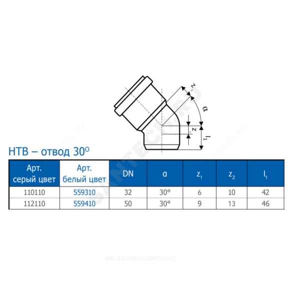 Отвод белый PP-H HT HTBw Ostendorf