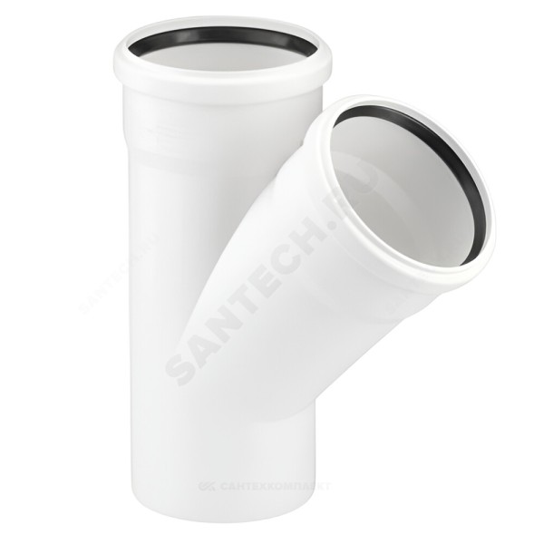 Тройник PP-H бесшумный белый RAUPIANO PLUS Дн 40х40х45гр б/нап в/к Rehau 11231041002