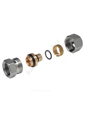 Муфта для МП/PE-X труб латунь хром ВР R187F Giacomini