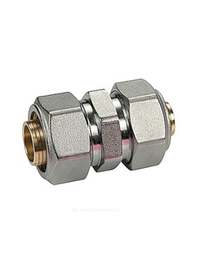 Муфта переходная для МП/PE-X труб латунь хром обжим R566AM Giacomini