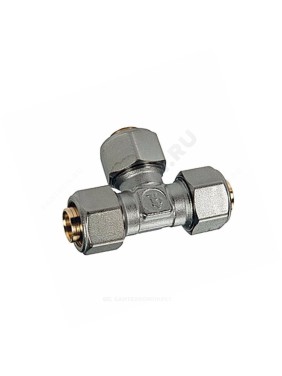 Тройник для МП/PE-X труб латунь обжим R564AM Giacomini